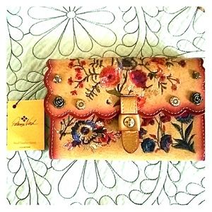 Patricia Nash embroidered Prairie Rose wallet